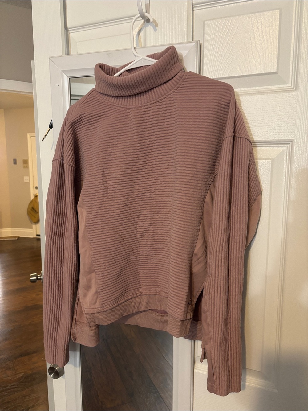 Tahari Dusty Rose Ribbed Turtleneck Sweater